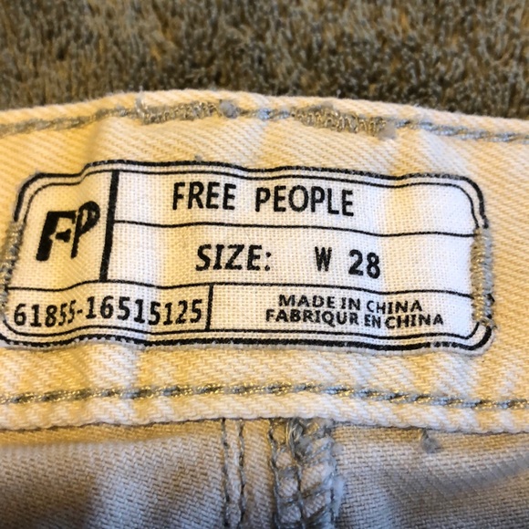 Free people cream 7/8 jeans - Picture 2 of 4